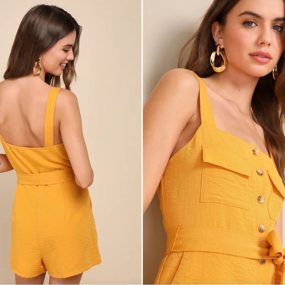 LULUS Vacation Brunch Casual Resort Wear Tropical Romper NWOT - Picture 3 of 4